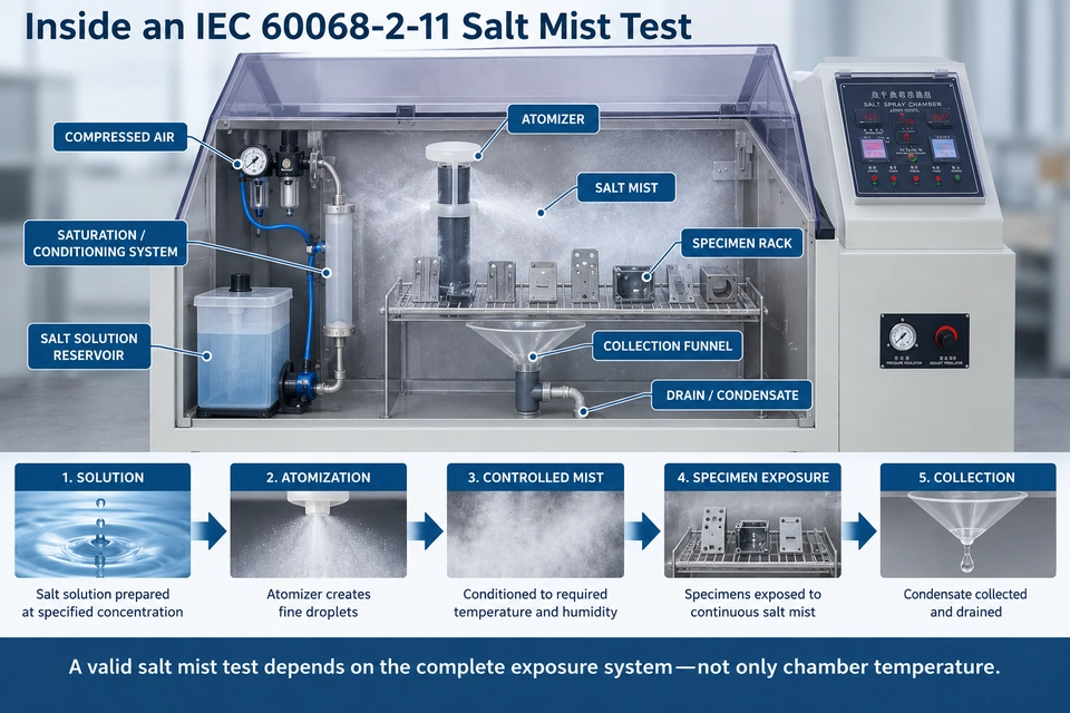 IEC 60068-2-11 salt spray chamber working principle